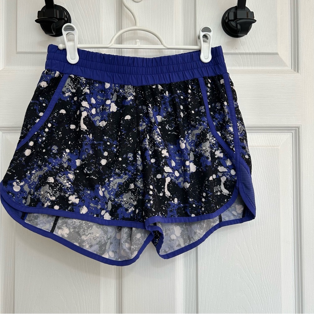 Women's Blue and Black Athletic Shorts